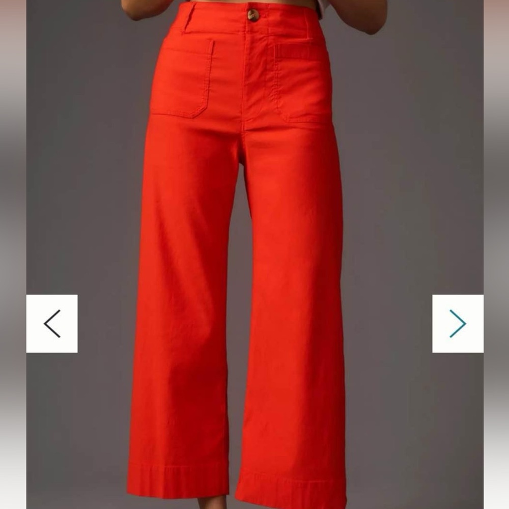 The Colette Cropped Hugh Waisted Wide-Leg Pants by Maeve SIZE 29